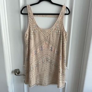 Free People Sequin Beige Mini Dress